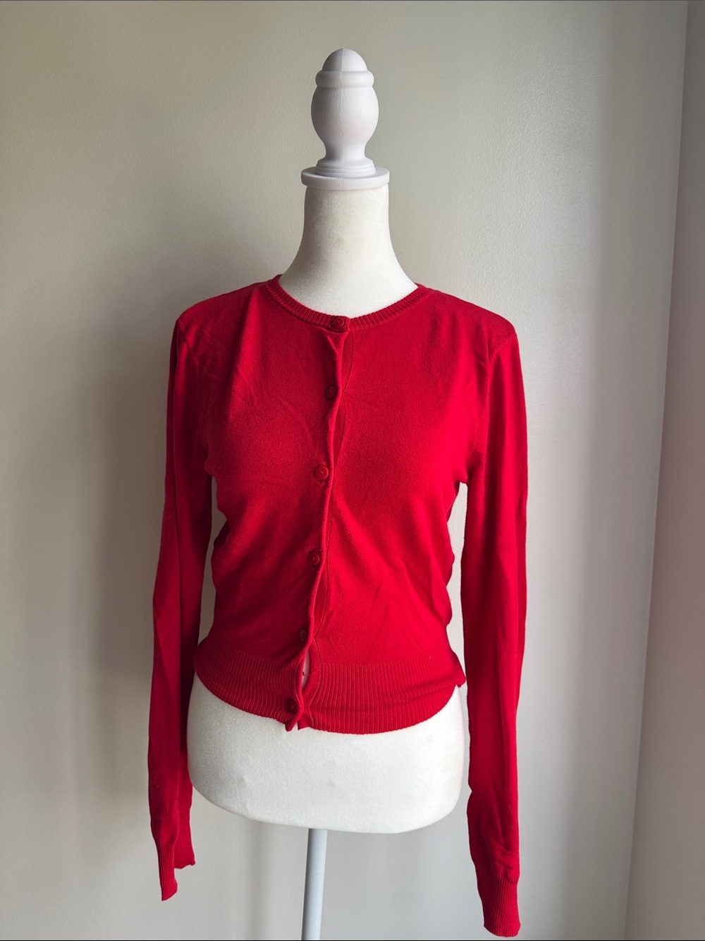 Divided Red Women's Button-Front Cardigan